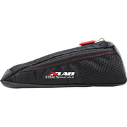 XLAB Stealth Pocket 200 XP front view mounted behind stem, improves aero storage