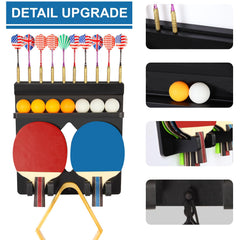 Xnwouco loaded with paddles and darts to demonstrate organized storage benefit