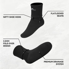 XUKER boot clip and fold‑over cuff detail keeping debris out and secure fit