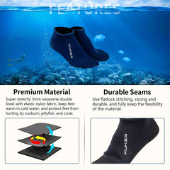 XUKER sock beside ruler showing compact size and travel convenience