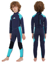 XUKER kids wetsuit front view showing full-body coverage and streamlined fit