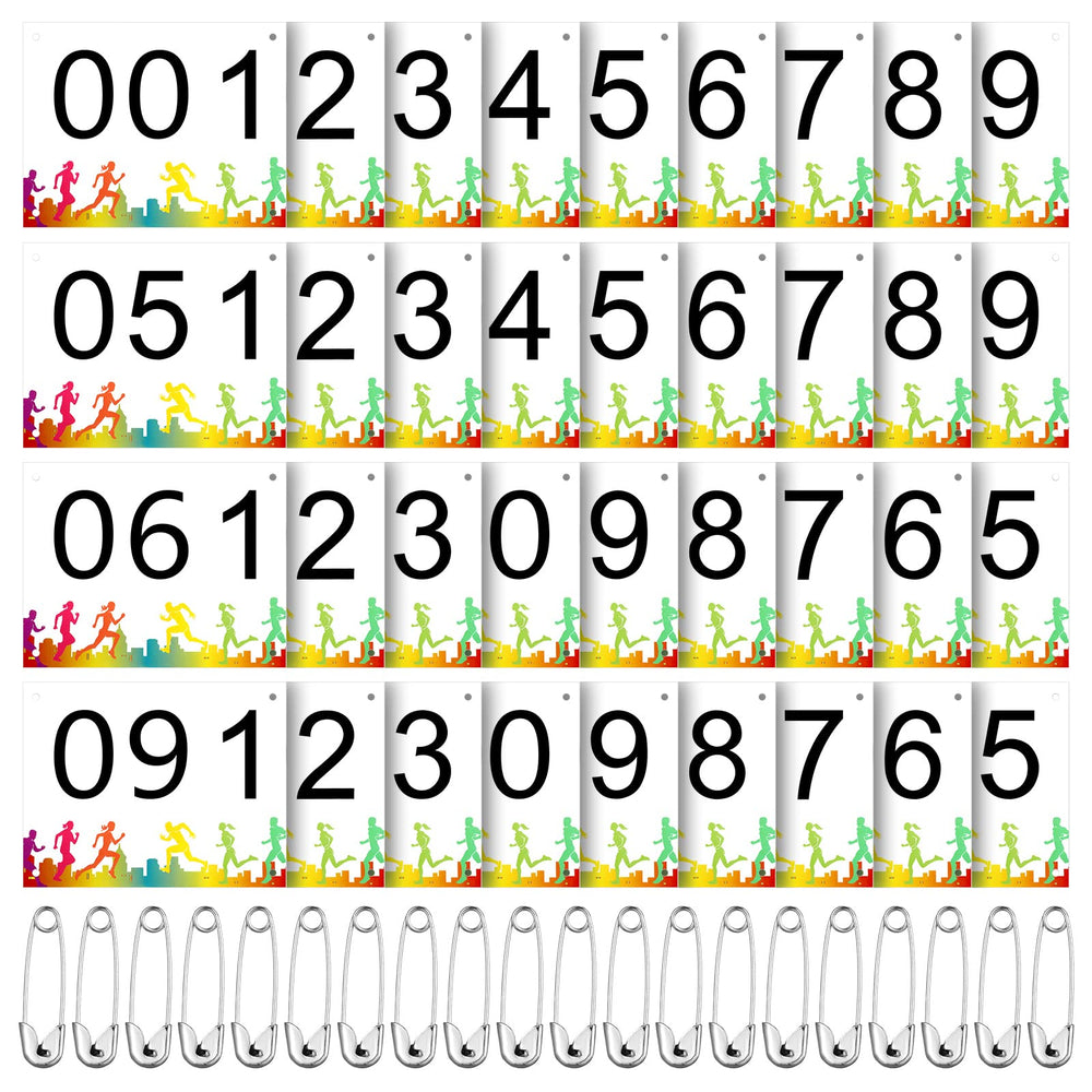 XunYee front view of numbered bibs showing clear sequential numbers and colors for quick assignment