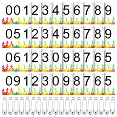 XunYee front view of numbered bibs showing clear sequential numbers and colors for quick assignment