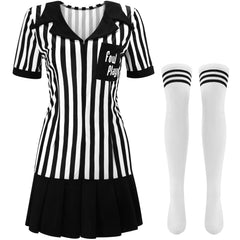 Yahenda front view referee shirt showing stripe contrast and quick wear