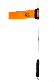 YakAttack front view of mast and flag showing high daytime visibility benefit