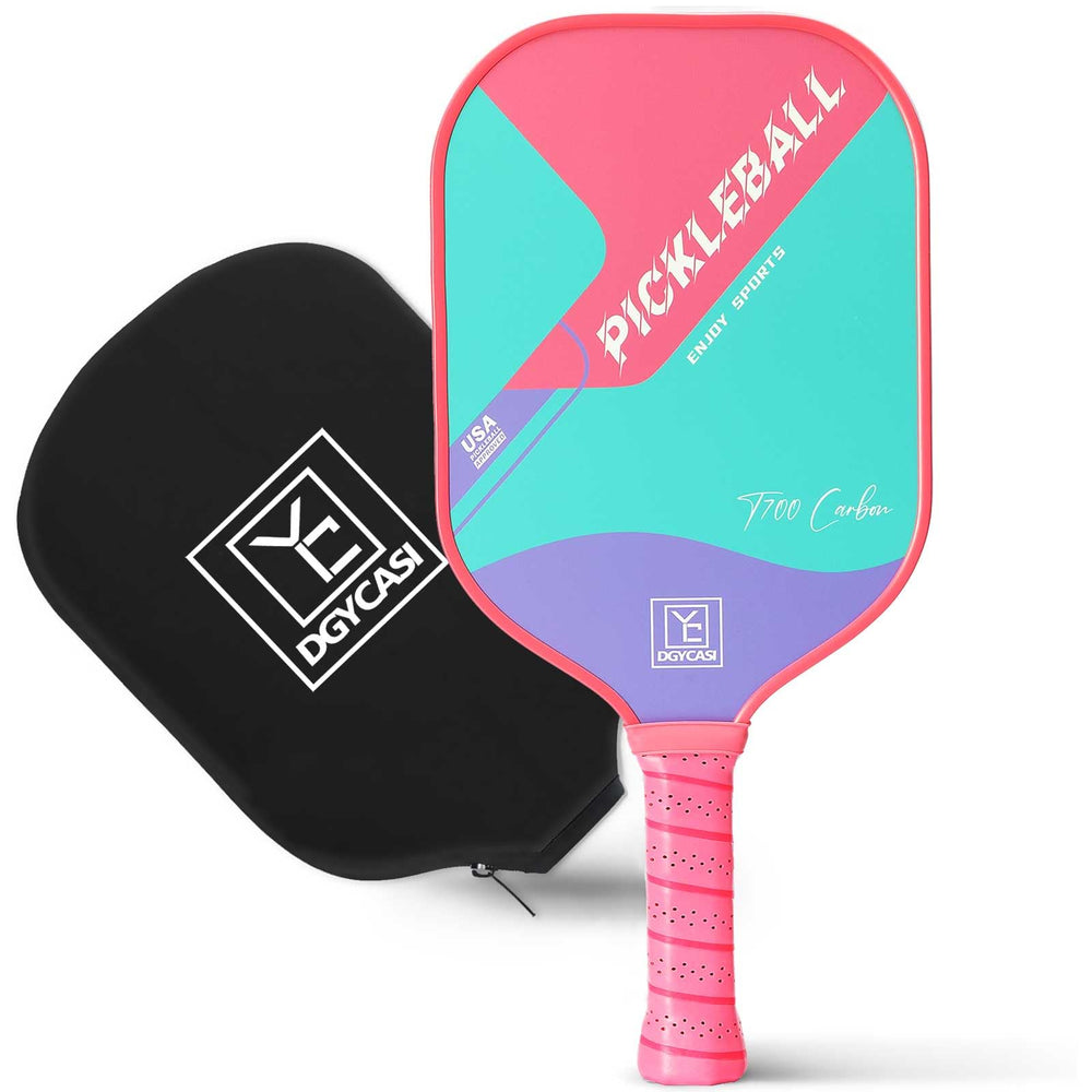 YC DGYCASI paddle front face showing carbon texture and increased spin benefit