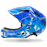 YEEKORO front view full-face helmet showing robust protection and secure fit