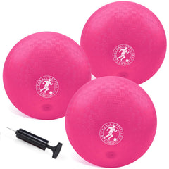 Yelaonen front view of three colorful 10-inch playground balls showing bright colors and packaging benefit