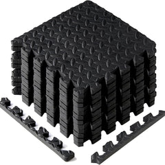 Yes4All front view of assembled 12-piece puzzle mat showing coverage and neat border finish