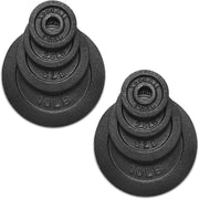 Yes4All front view of plate set showing sizes and clean finish for versatile training
