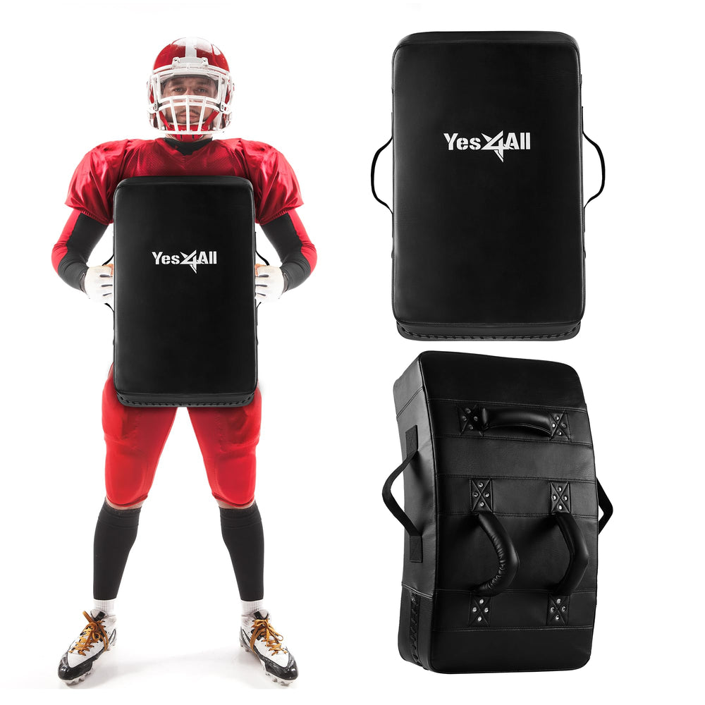 Yes4All front view of blocking pad showing durable PU leather and shape for reliable training