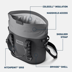 YETI Hopper M30 interior showing ColdCell foam insulation for improved cold retention