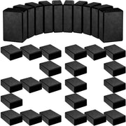 Yilloog front view of 20 black yoga blocks showing volume and uniformity