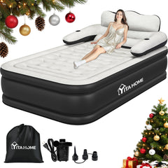 YITAHOME front view of inflatable queen bed showing full sleeping surface and height benefit