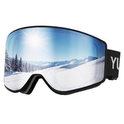 YLKJSWIM front view of kids ski goggles showing full lens and frame, clear protection