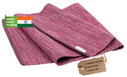 Yogasana front view of Ether yoga rug showing size and natural finish for travel