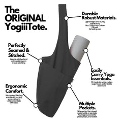Yogiii large side pocket holding bottle and towel for quick access