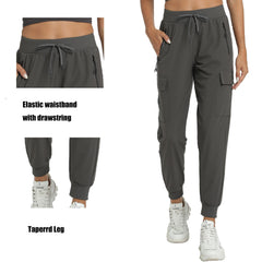 Yoglegins cargo pocket open with items showing roomy practical storage benefit