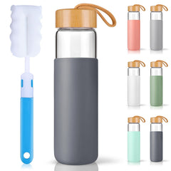 Yomious front view clear glass bottle shows sleek design and practical style