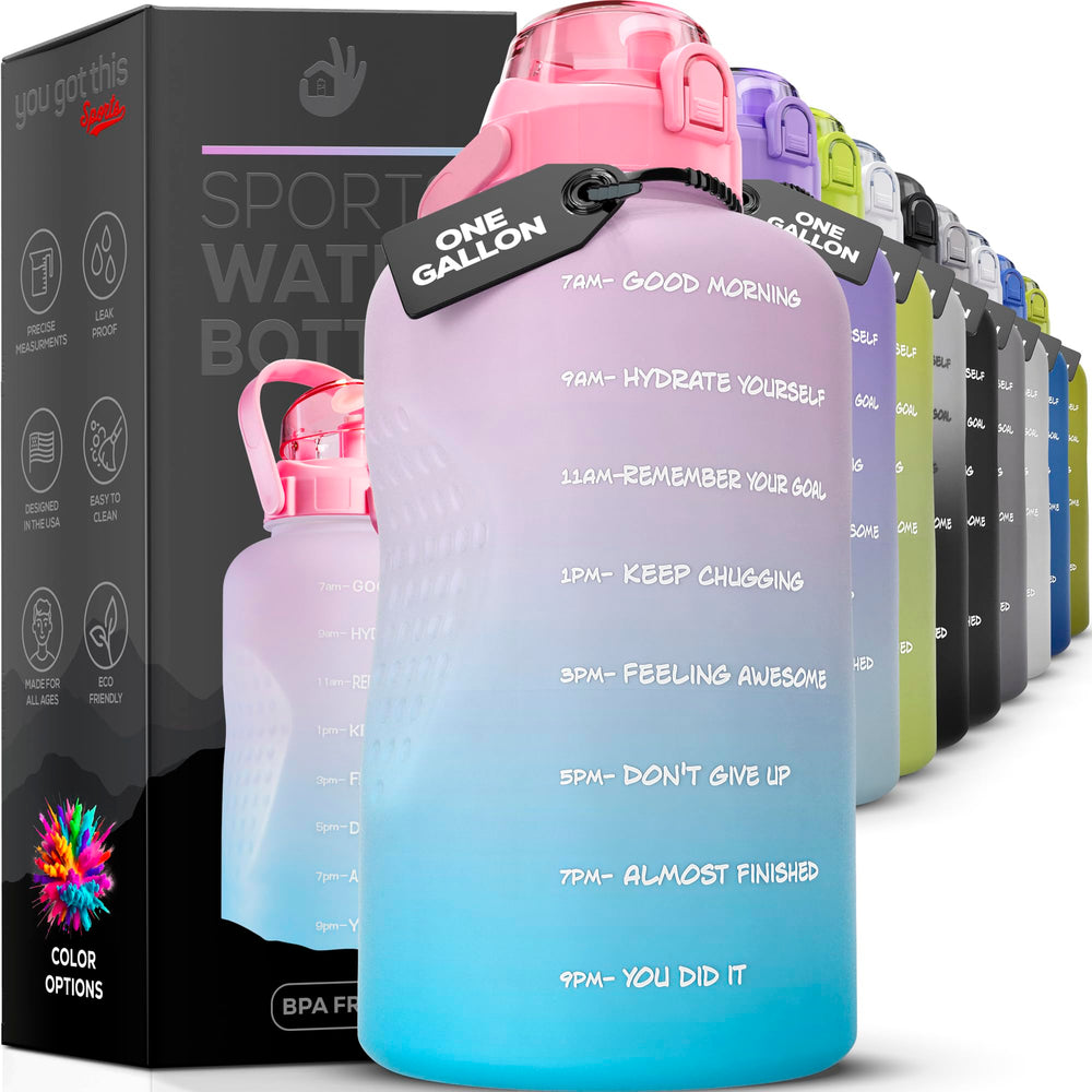 YOU GOT THIS LIVING front view showing full jug and motivational branding, encourages steady hydration