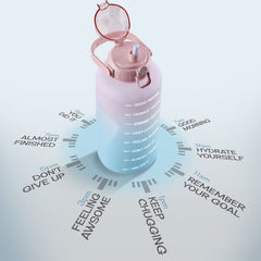 YOU GOT THIS LIVING lid and straw detail, demonstrates flip-top seal for convenient one-handed use