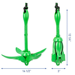 Young Marine close-up of anchor flukes highlighting durable painted finish and gripping power
