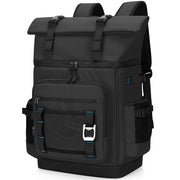 YOUNGOA front view of backpack showing dual compartments and zipper organization for convenience