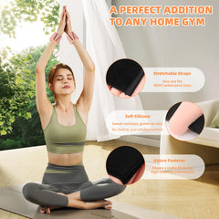 YOVKOK worn on wrist during exercise demonstrating snug strap and no-slip benefit