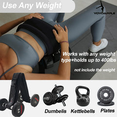 Yoyoapple padded hip thrust belt displayed to show extra width and comfort for lifts