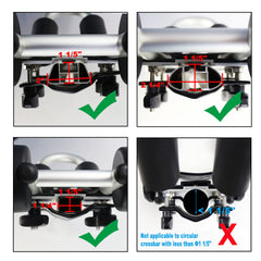 YUANSHI rack clamped to round crossbar offering a universal fit benefit