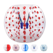 YUEBO front view of 5ft zorb showing full bumper shell and play stability