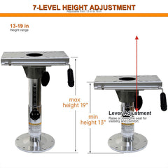 Yuleimy post height indicator showing seven positions for adjustable captain comfort