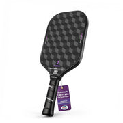 YVMOVE paddle front view showing tour-ready face and bold carbon look benefit spin control