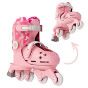 Yvolution Twista front view in pink showing secure fit and bright design