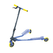 Yvolution front view of scooter showing stable three-wheel design and drift capability