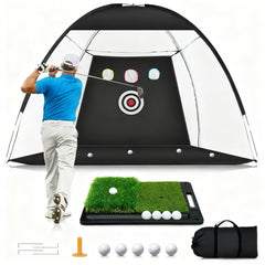 Ywitio front view showing net and mat for convenient home practice