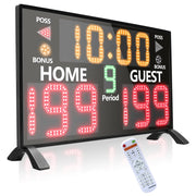 YZ front view of scoreboard showing bright digits and easy readability