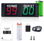 YZ scoreboard front view showing clear home and guest scores and benefit of fast readability