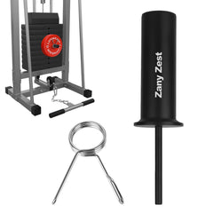 Zany Zest front view of the reinforced weight pin showing solid build and durability