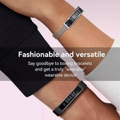 ZBNMY bracelet in pool scene illustrating IP68 water resistance for swim use