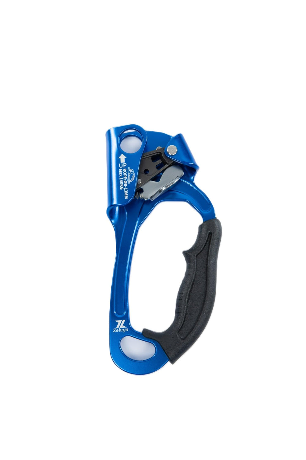 Zeluga front view of ascender showing shape and ergonomics for secure grip