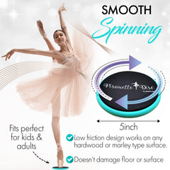Zenmarkt dancer using disc to practice pirouette with improved rotation control
