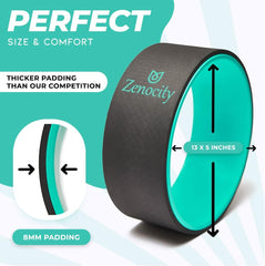Zenocity yoga wheel thick padded surface detail providing contouring comfort during holds