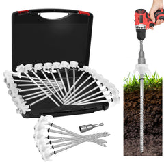 Zhenx front packaging showing 30 heavy-duty screw-in stakes for reliable anchoring