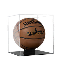 ZIGFRUIT front view of clear acrylic cube showcasing basketball with protective clarity