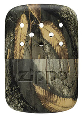 Zippo Realtree Edge hand warmer front view showing camo finish and compact design for warmth