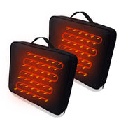 ZOMPAKER front view heated cushion showing shape and padding benefit warmth