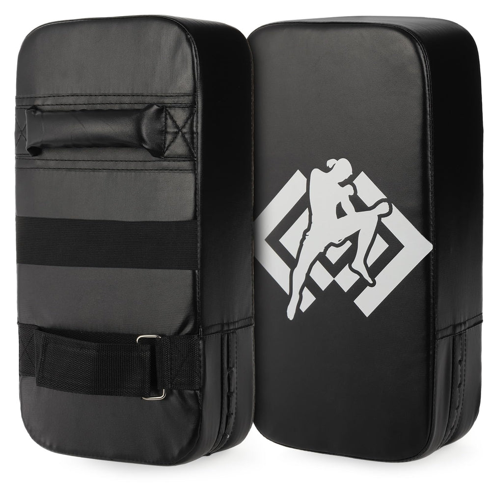 ZOOFOX front view of paired Muay Thai pads showing full striking surface and coverage benefits