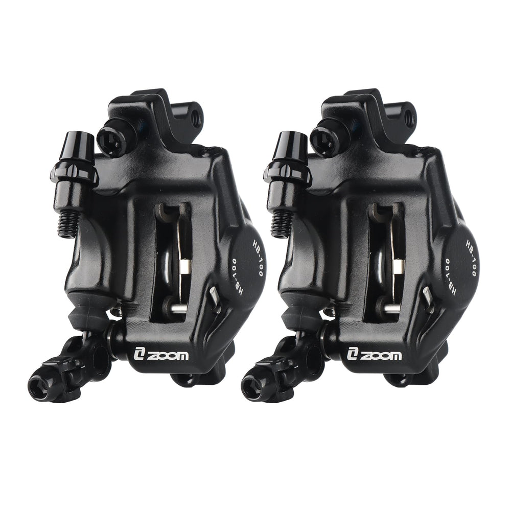 ZOOM HB-100 front view calipers showing forged body and mounting points for durable braking