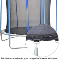 Zoyemone installed on 15 ft trampoline demonstrating full perimeter protection